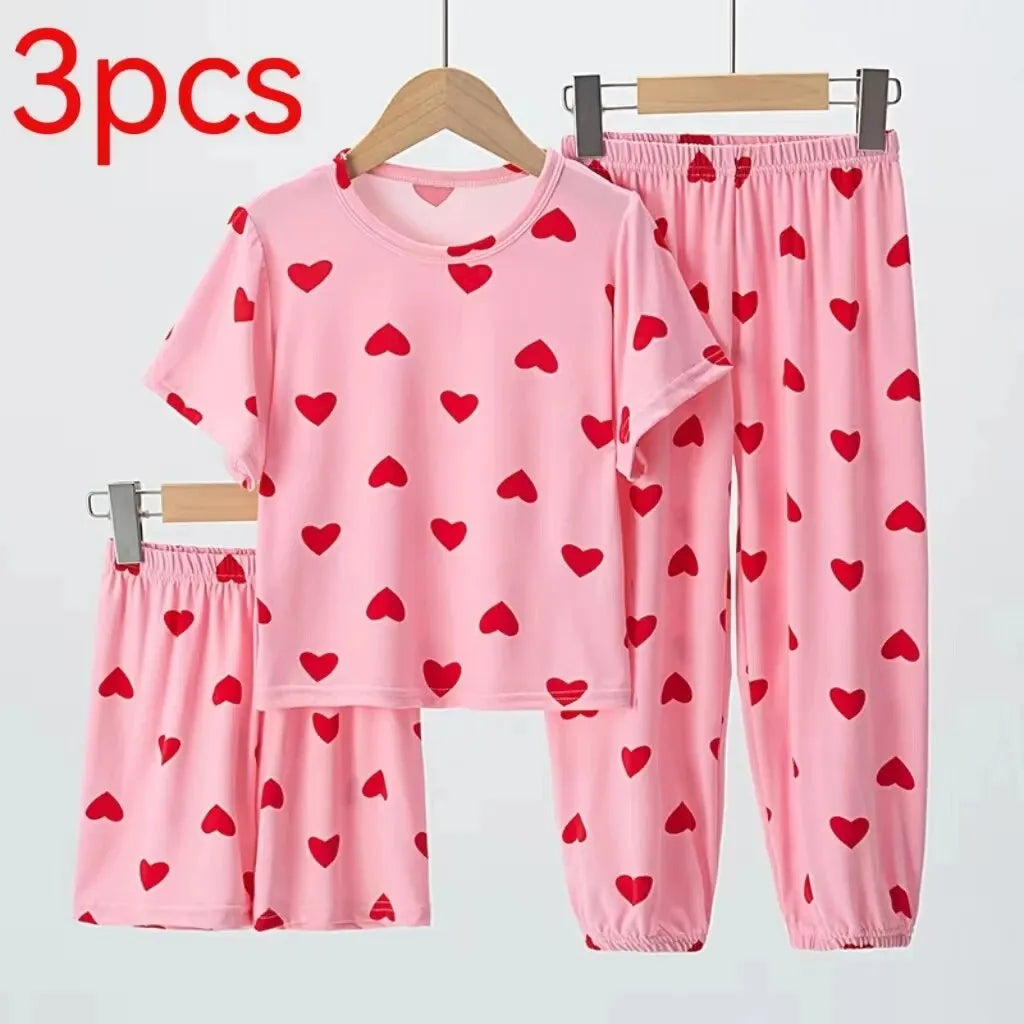 Boy And Girl Comfortable Thin Air-conditioned Pajamas Set