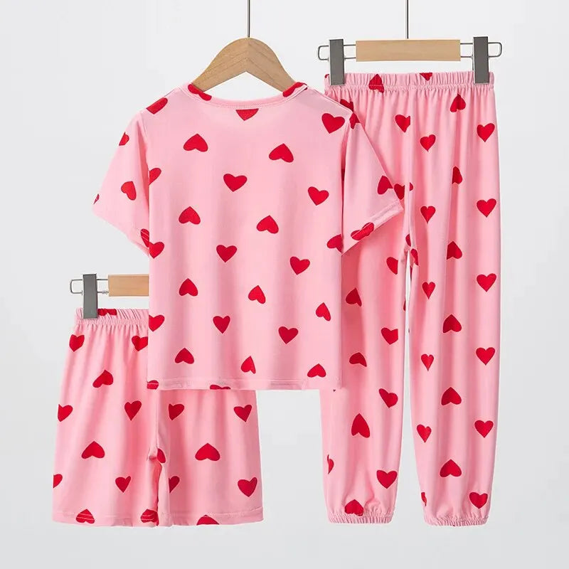 Boy And Girl Comfortable Thin Air-conditioned Pajamas Set