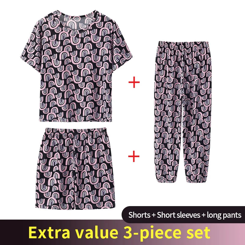 Boy And Girl Comfortable Thin Air-conditioned Pajamas Set