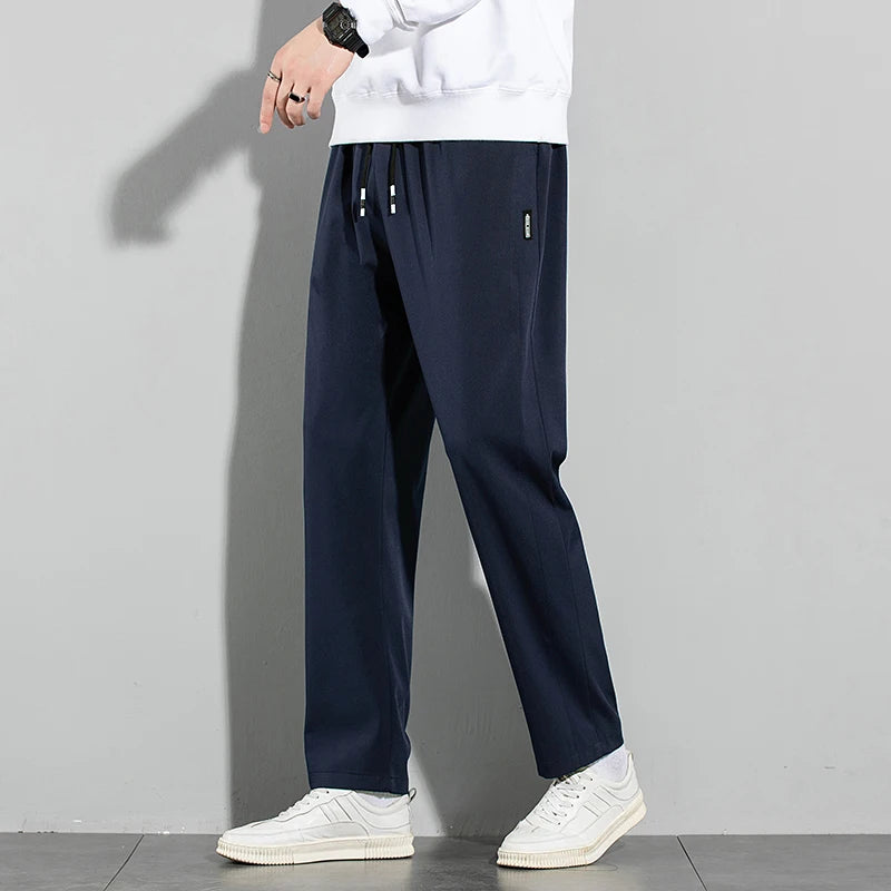New Black Gray Thin Business Casual Pants Outdoor Elastic Breathable Straight Leg Sweatpants