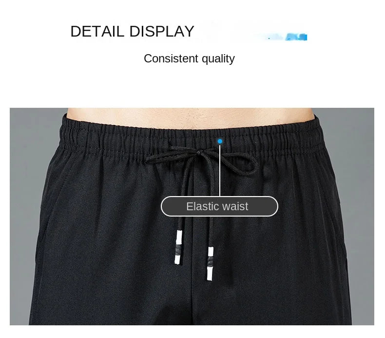 New Black Gray Thin Business Casual Pants Outdoor Elastic Breathable Straight Leg Sweatpants