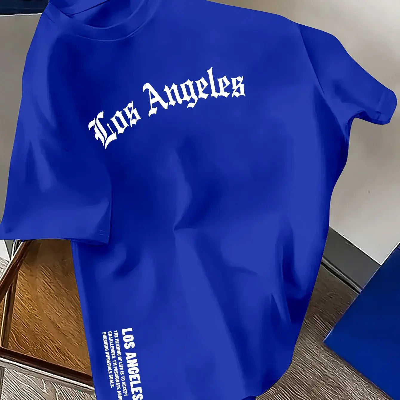 100% Cotton Fashion Los Angeles Letter Printed Loose Large Casual Comfortable Round Neck Short Sleeve T-shirt Top