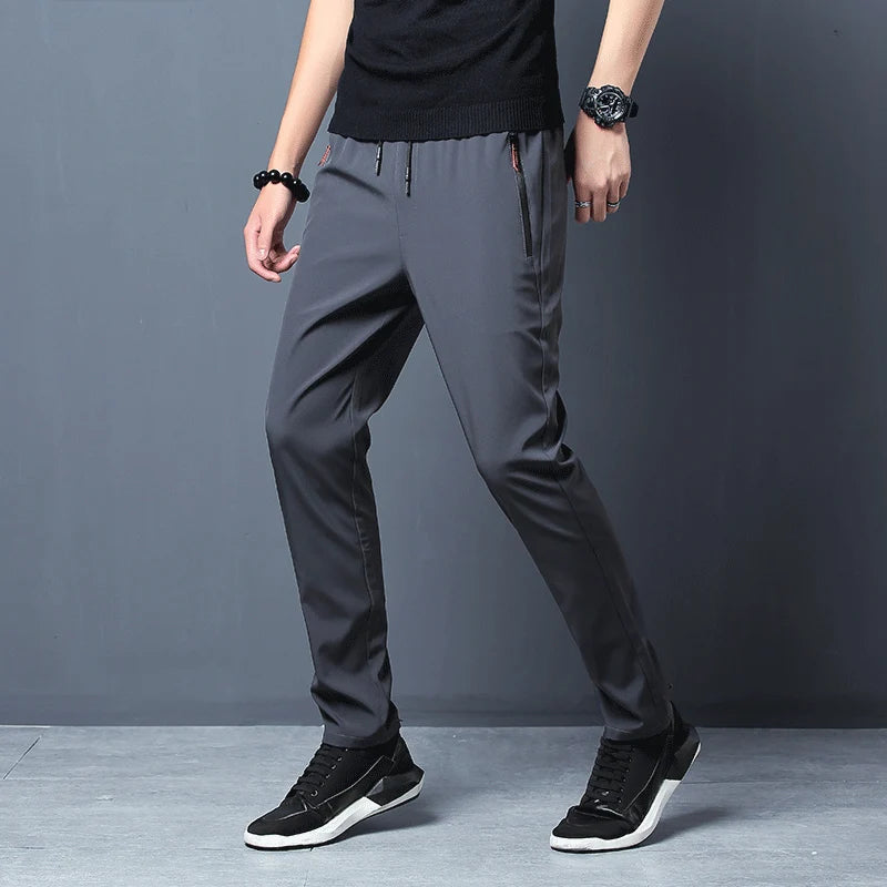 Quick-drying casual pants slim fit version ice silk pants sports pants straight tube quick-drying pants