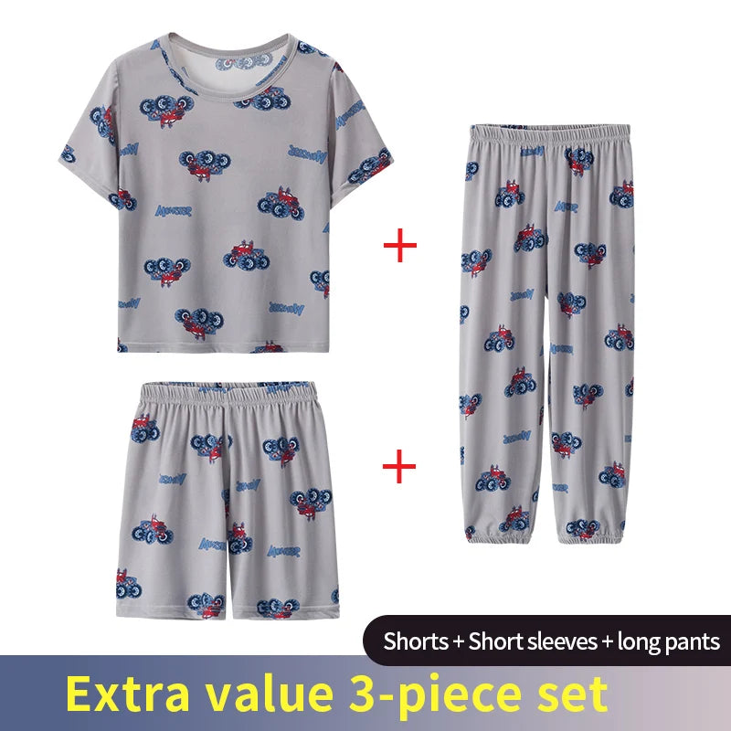 Boy And Girl Comfortable Thin Air-conditioned Pajamas Set