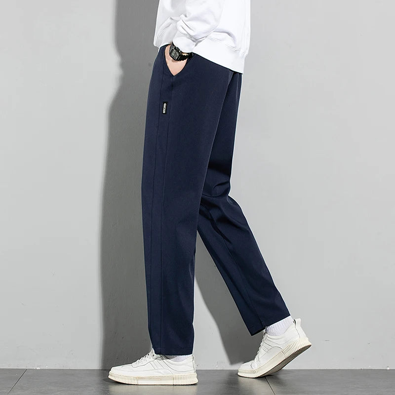 New Black Gray Thin Business Casual Pants Outdoor Elastic Breathable Straight Leg Sweatpants