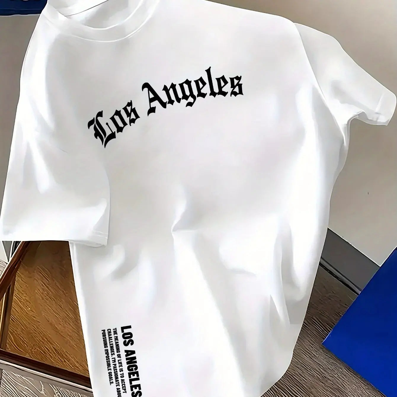 100% Cotton Fashion Los Angeles Letter Printed Loose Large Casual Comfortable Round Neck Short Sleeve T-shirt Top