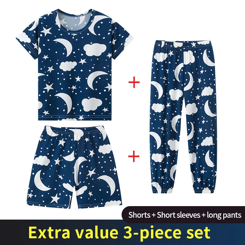 Boy And Girl Comfortable Thin Air-conditioned Pajamas Set