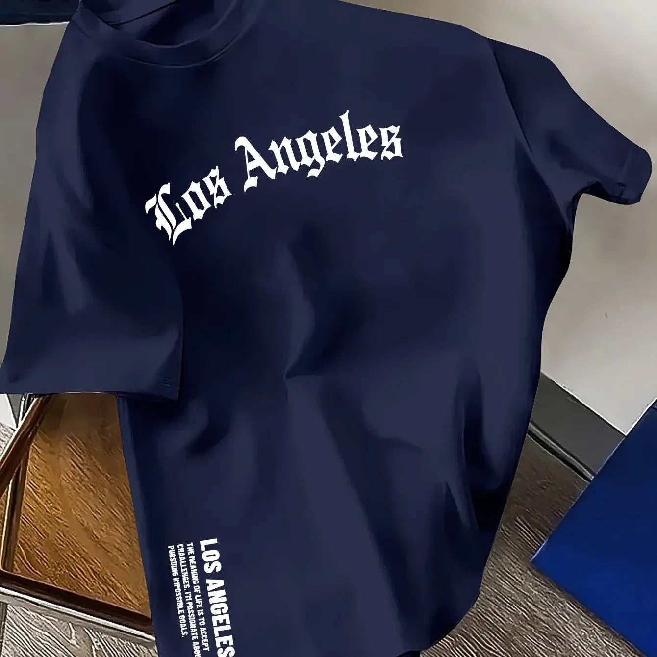 100% Cotton Fashion Los Angeles Letter Printed Loose Large Casual Comfortable Round Neck Short Sleeve T-shirt Top