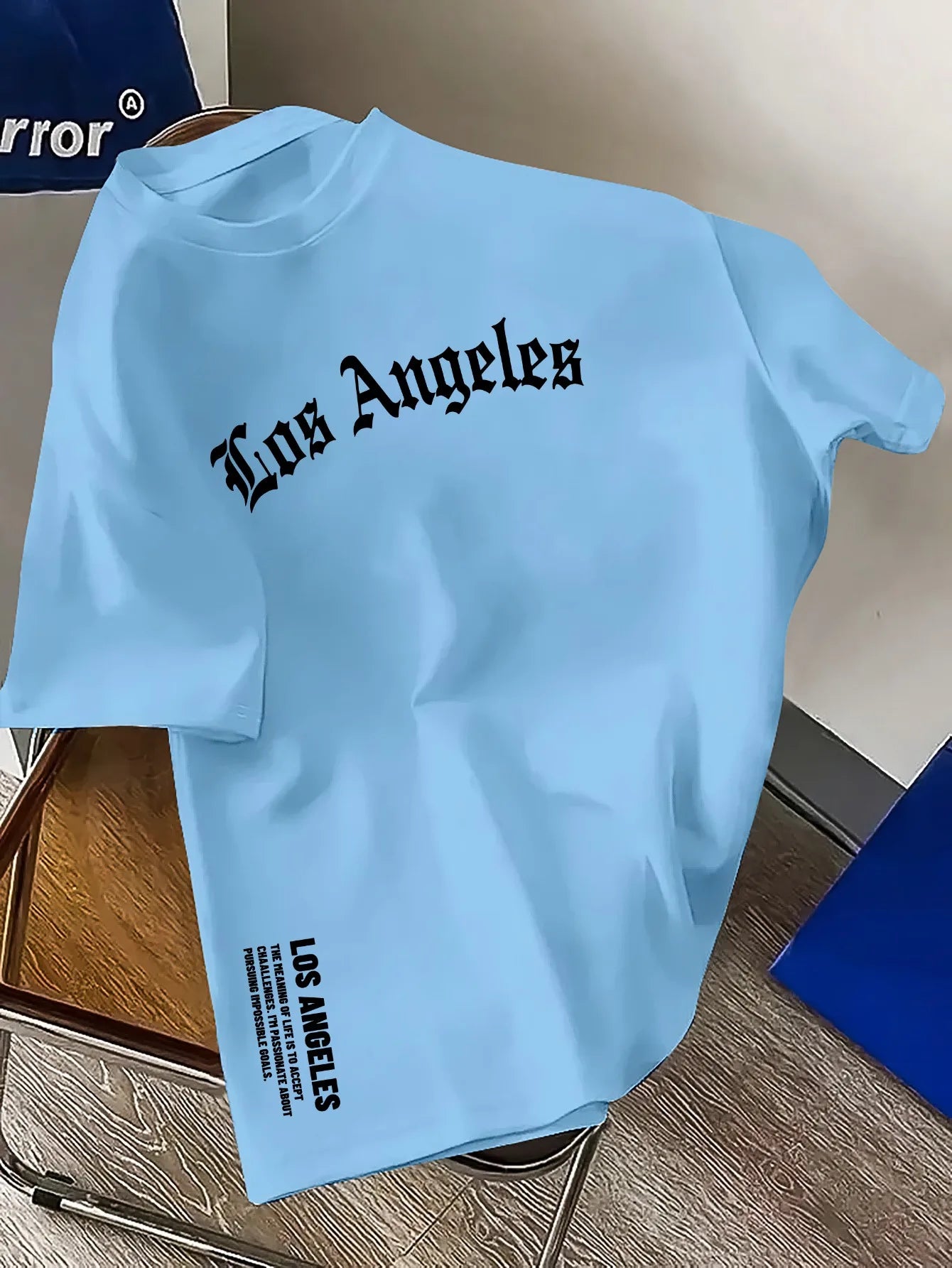 100% Cotton Fashion Los Angeles Letter Printed Loose Large Casual Comfortable Round Neck Short Sleeve T-shirt Top