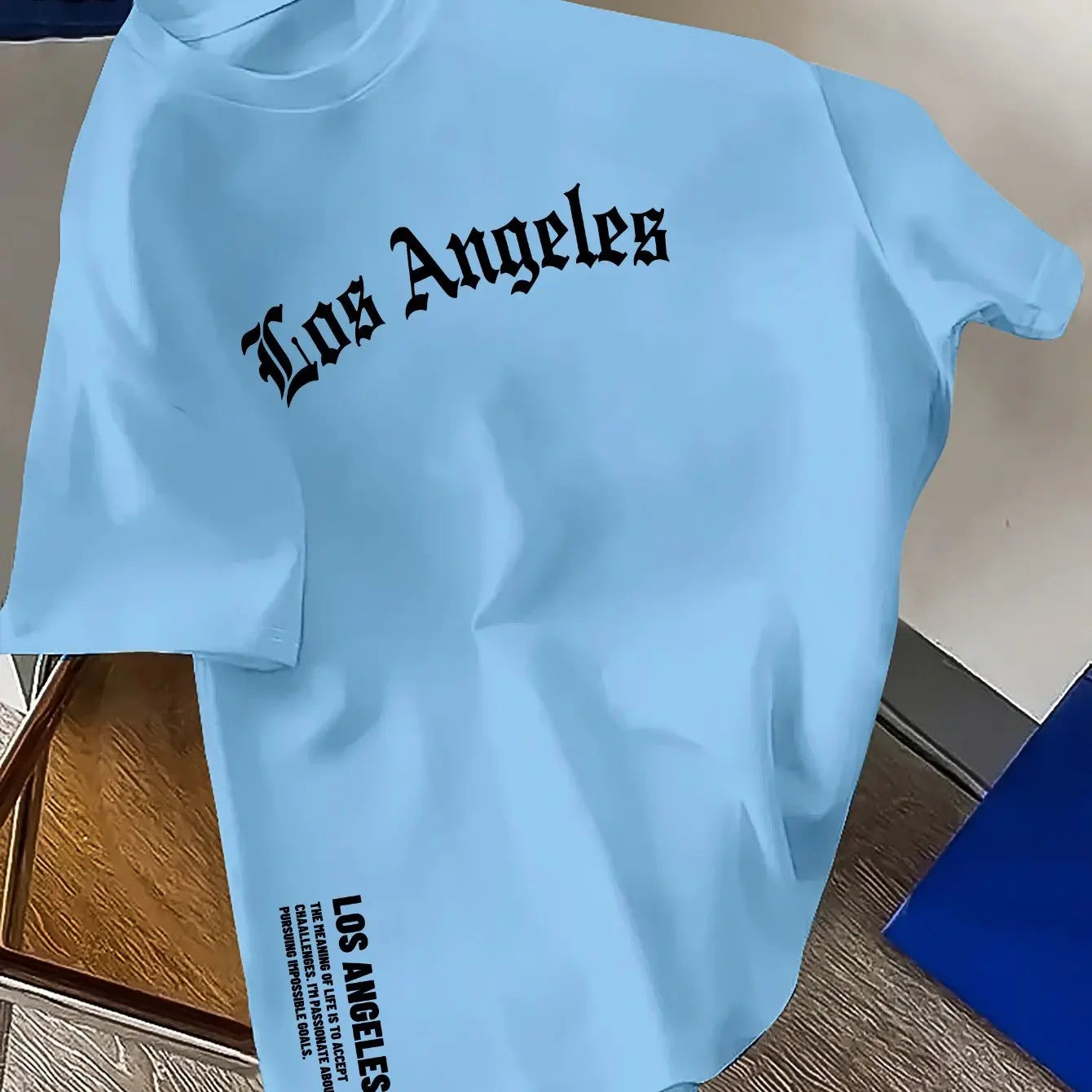 100% Cotton Fashion Los Angeles Letter Printed Loose Large Casual Comfortable Round Neck Short Sleeve T-shirt Top