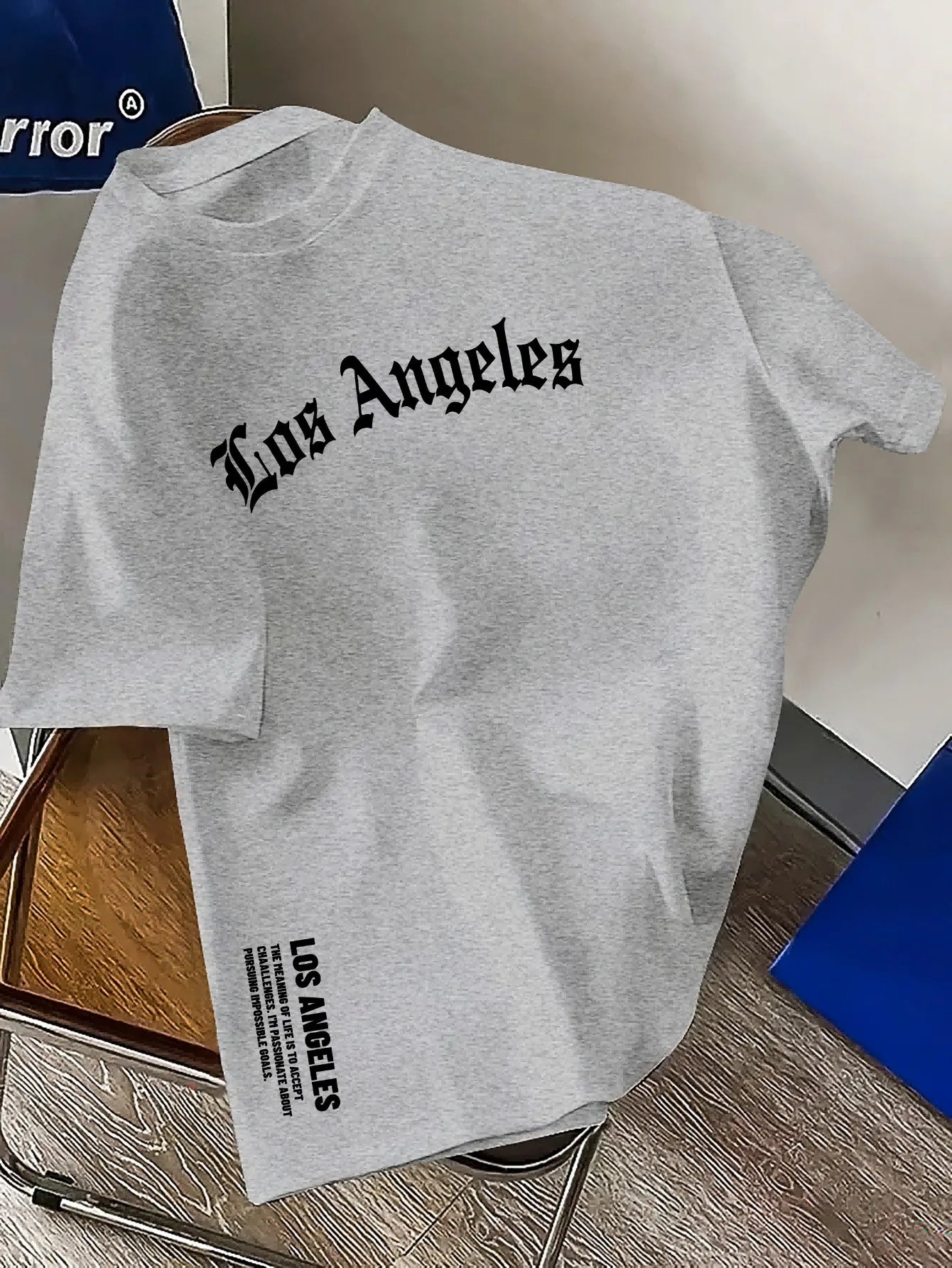 100% Cotton Fashion Los Angeles Letter Printed Loose Large Casual Comfortable Round Neck Short Sleeve T-shirt Top