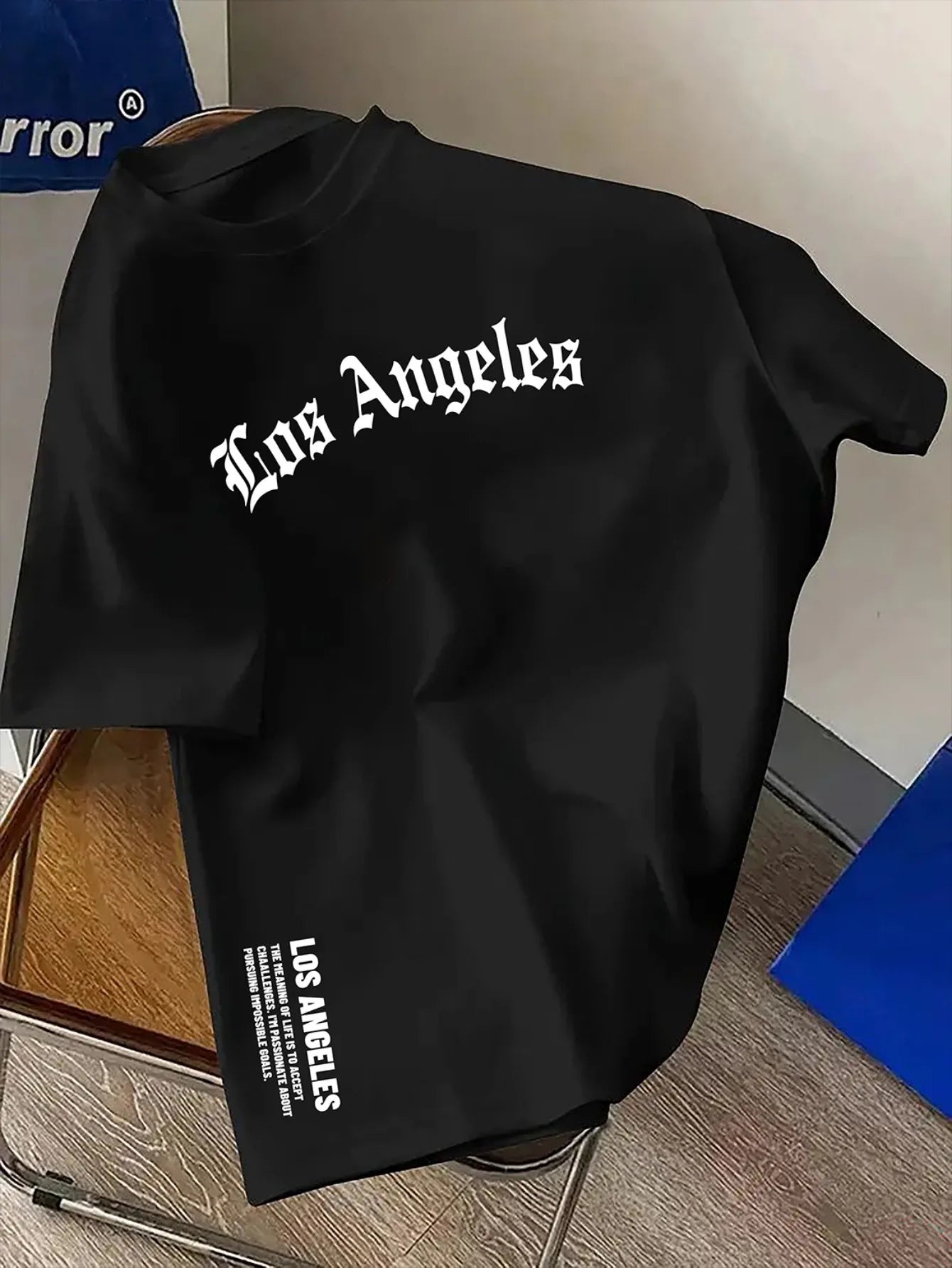 100% Cotton Fashion Los Angeles Letter Printed Loose Large Casual Comfortable Round Neck Short Sleeve T-shirt Top
