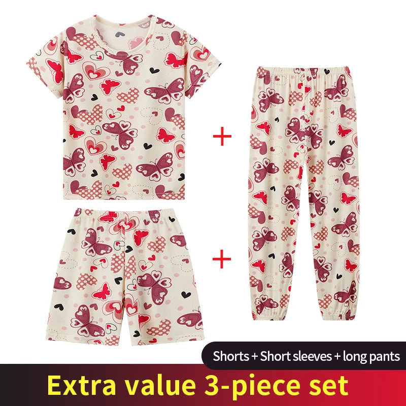 Boy And Girl Comfortable Thin Air-conditioned Pajamas Set