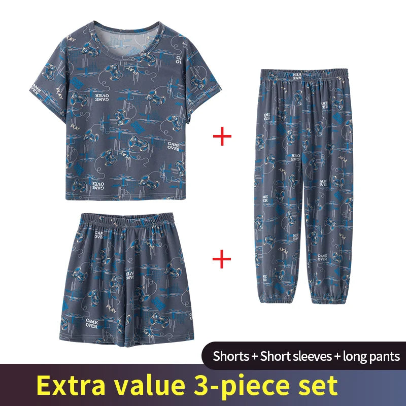 Boy And Girl Comfortable Thin Air-conditioned Pajamas Set
