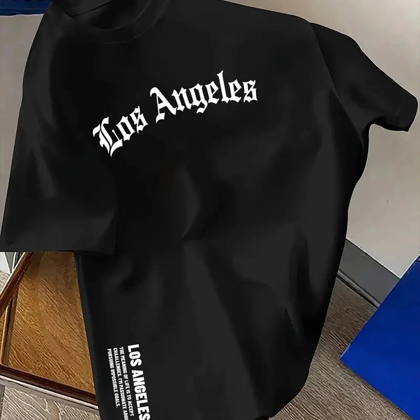 100% Cotton Fashion Los Angeles Letter Printed Loose Large Casual Comfortable Round Neck Short Sleeve T-shirt Top