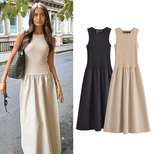 Women's Sleeveless Black Dress Fashion Casual Party Dress Vestidos for Women