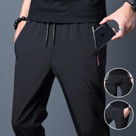 Quick-drying casual pants slim fit version ice silk pants sports pants straight tube quick-drying pants