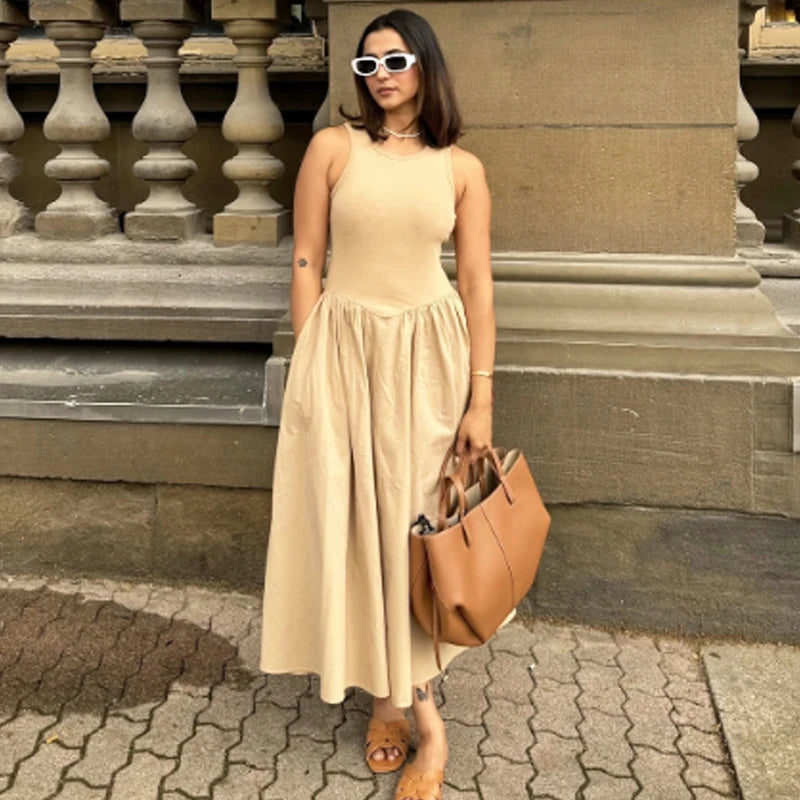 Women's Sleeveless Black Dress Fashion Casual Party Dress Vestidos for Women