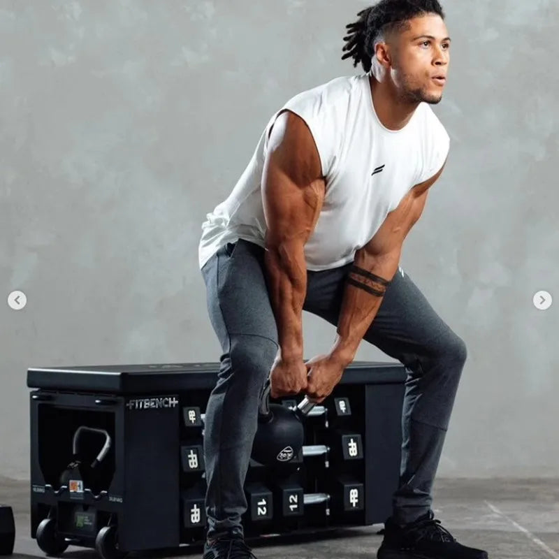 Fitness Sports Tank Top Men's Breathable Loose Fit Training Sleeveless T-shirt Quick Drying Vest Men's Fitness Clothing