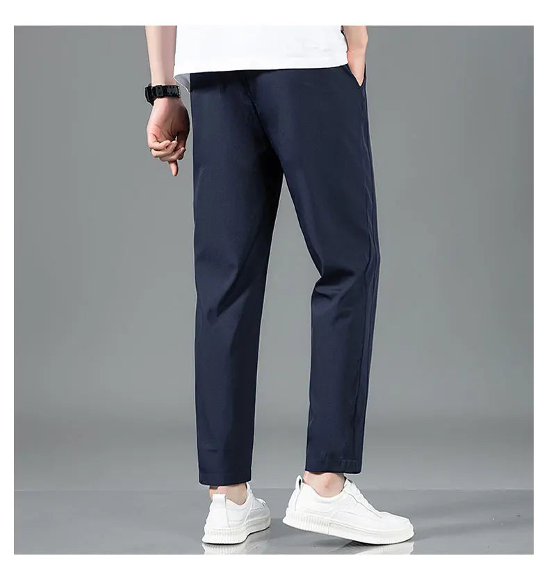 New Black Gray Thin Business Casual Pants Outdoor Elastic Breathable Straight Leg Sweatpants