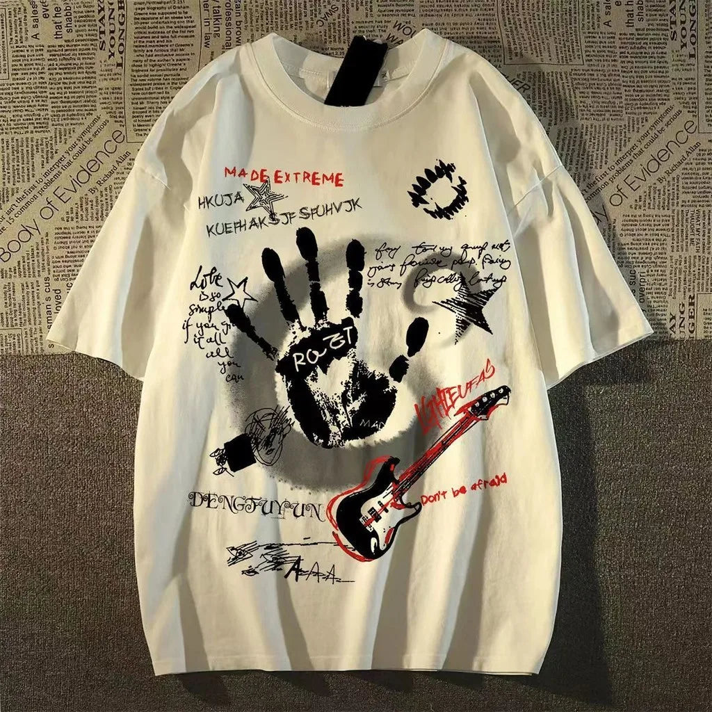 American Vintage Round Neck Short Sleeve T-Shirt Insta New Top