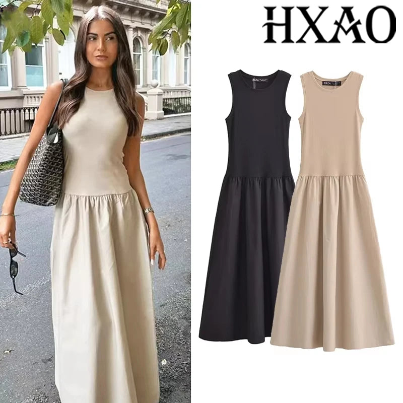 Women's Sleeveless Black Dress Fashion Casual Party Dress Vestidos for Women