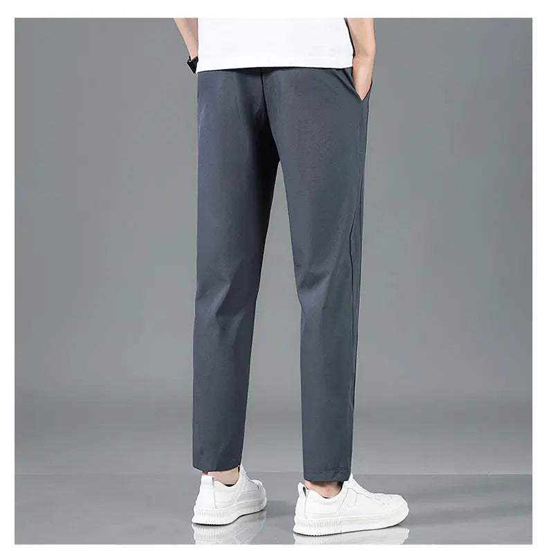 New Black Gray Thin Business Casual Pants Outdoor Elastic Breathable Straight Leg Sweatpants