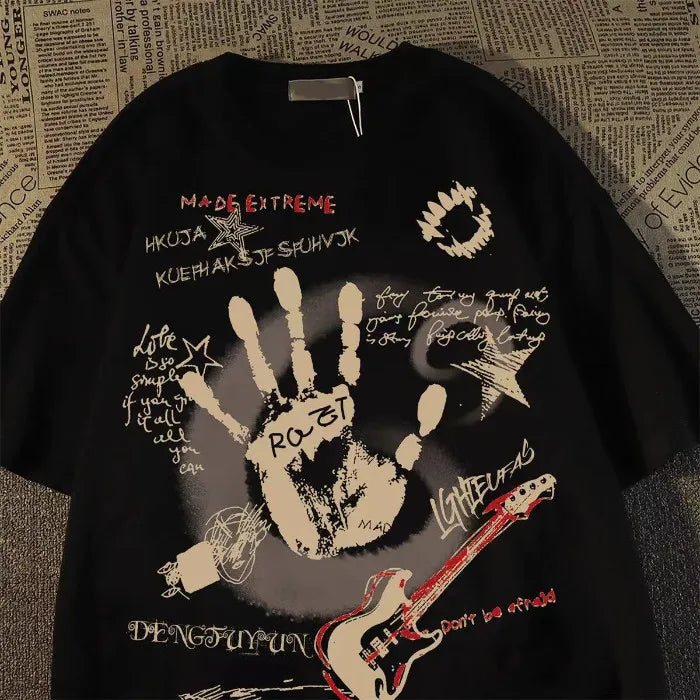 American Vintage Round Neck Short Sleeve T-Shirt Insta New Top